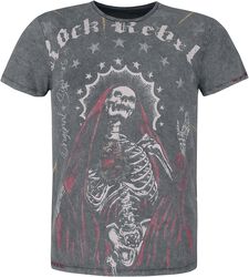 T-shirt met grote print voorop, Rock Rebel by EMP, T-shirt