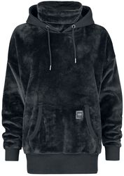 Fluffy Hoody with High Collar, Black Premium by EMP, Trui met capuchon
