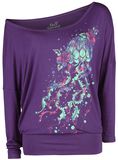 Purple Long-Sleeve Shirt with Crew Neck and Print, Full Volume by EMP, Shirt met lange mouwen