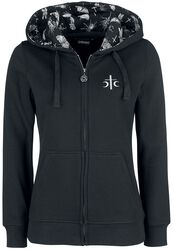 Black Hoodie with Print on the Back and Hood