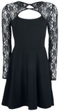 Black Lace Long Sleeve Dress, Gothicana by EMP, Korte jurk