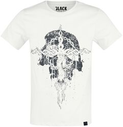 T-shirt met doodskop en kruis, Black Premium by EMP, T-shirt