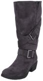 Dark grey boots with straps, Black Premium by EMP, Laars