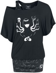 Gothicana X Emily the Strange 2-in-1 t-shirt en top, Gothicana by EMP, T-shirt