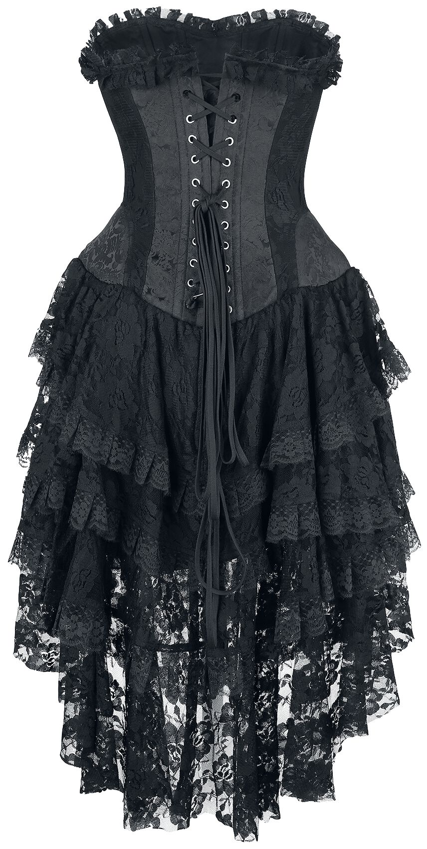 Gothic Zwart Korset Met Linten