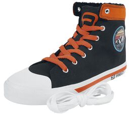 Orange/Blue Sneakers with Patch