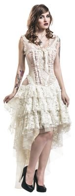 Drei-stück Steampunk Korsett Kleid PU Ler Korset... - Viceal Drei-stück Steampunk Korsett Kleid PU Ler Korset... - Viceal