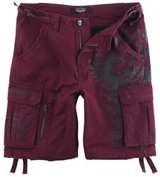 Dark-Red Shorts with Prints, Rock Rebel by EMP, Korte broek