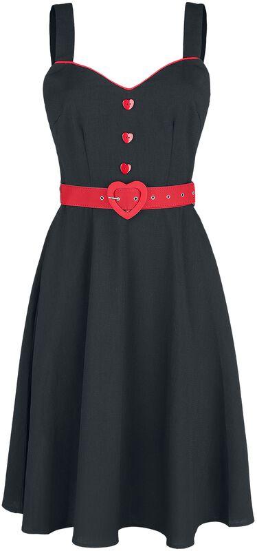 Queen Heart Button Flare jurk
