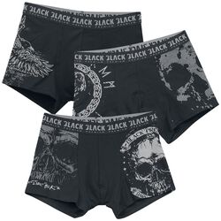 Black/Grey Underpants Set with Various Designs, Black Premium by EMP, Panty