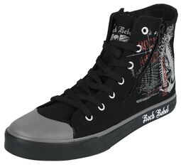 Skeleton Nun Trainers With Zipper, Rock Rebel by EMP, Sneakers high