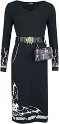 Gothicana X Elvira jurk met riem en tas, Gothicana by EMP, Medium-lengte jurk