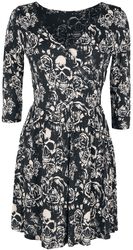 Dress with Skulls & Roses Print, Black Premium by EMP, Korte jurk
