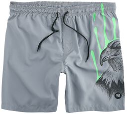 Swimshorts with Eagle Print, RED by EMP, Zwembroek