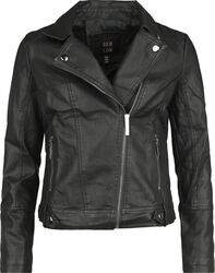 PU Classic Faux Leather Jacket, QED London, Kunstlederen jas