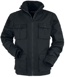 Winter jacket with flap pockets decorative seams