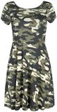 Dress with Camouflage Pattern and Decorative Lacing, Black Premium by EMP, Korte jurk