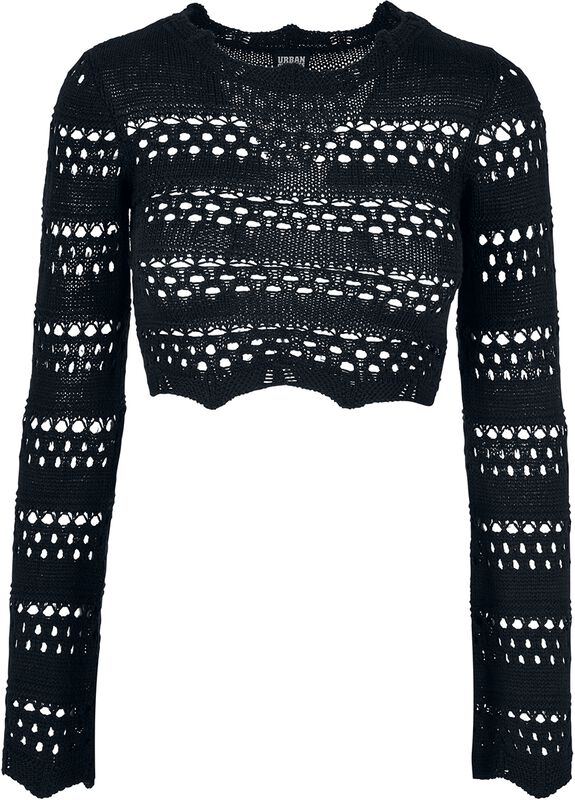 Dames Cropped Crochet Knit sweater