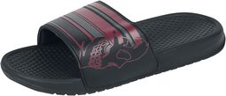 EMP slippers met schedelprint, RED by EMP, Sandaal