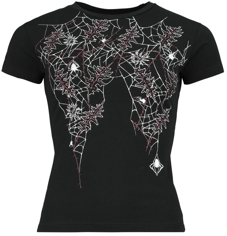 T-shirt met spinnenwebben