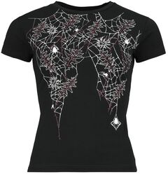 T-shirt met spinnenwebben, Gothicana by EMP, T-shirt