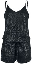 Short Black Jumpsuit with Print
