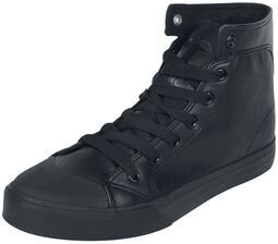 Zwarte, hoge sneakers van kunstleer, Black Premium by EMP, Sneakers high