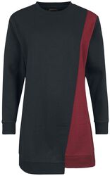 Sweatshirt Dress with asymmetrical Cut, RED by EMP, Korte jurk