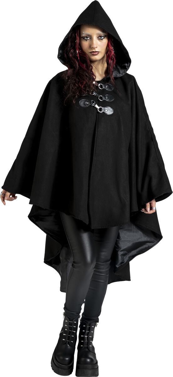 Vintage geïnspireerde wollen cape met opstaande kraag, wollen cape