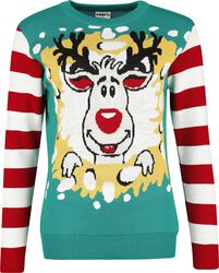 Reindeer Wreath, Ugly Christmas Sweater, Christmas jumper