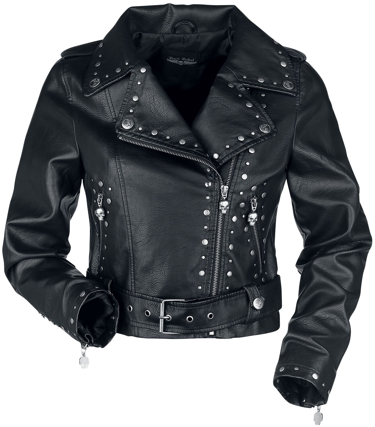Black faux leather jacket with studs | Rock Rebel by EMP ... (1317 x 1500 Pixel)