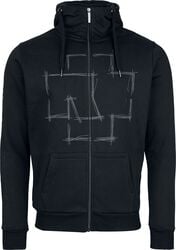 Rammstein Capuchontrui Kapuzenpullover Zeit, officiële merchandise met borst- en rugprint, zwart, 3XL Rammstein Capuchontrui Kapuzenpullover Zeit, officiële merchandise met borst- en rugprint, zwart, 3XL