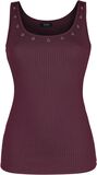 Burgundy Top with Eyelets at Neckline, Black Premium by EMP, Top