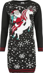 Santa Riding Unicorn, Ugly Christmas Sweater, Medium-lengte jurk