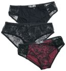 Ladies Panty - Three pack, Black Premium by EMP, Ondergoed