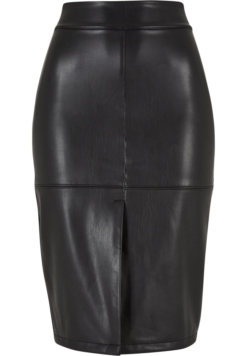 Ladies Synthetic Leather Pencil Skirt | Urban Classics Medium-lengte rok |  Large