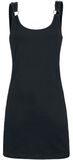 Black Dress with Rings and Buckles on the Straps, Rock Rebel by EMP, Korte jurk