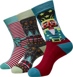 Christmas Nutcracker Socks 3-Pack, Urban Classics, Sokken