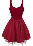Through The Looking Glass - Red Queen Dress, Alice in Wonderland, Medium-lengte jurk