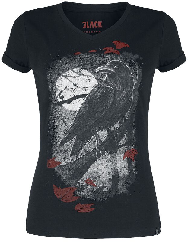 T-shirt with Raven Print