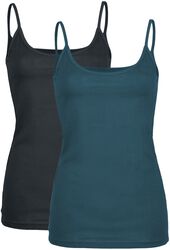 Double Pack Spaghetti-Strap Tops, Black Premium by EMP, Top