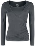 Sport and Yoga - Grey Wrap-Style Long-Sleeve Top, RED by EMP, Shirt met lange mouwen