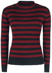 Menace Red and Black Stripe Sweater, Jawbreaker, Gebreide trui