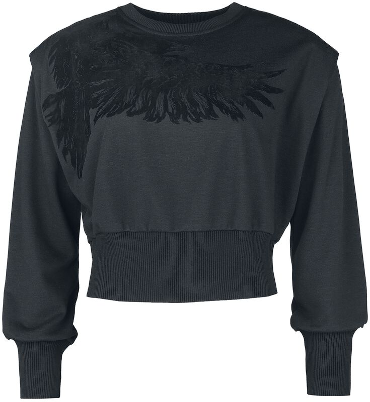 Kort sweatshirt met ravenprint