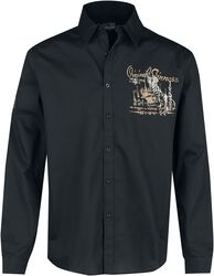 Black Long-Sleeve Shirt with Back Print