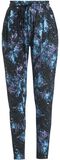 Relaxed Black Trousers with Galaxy Print, Full Volume by EMP, Stoffen broeken